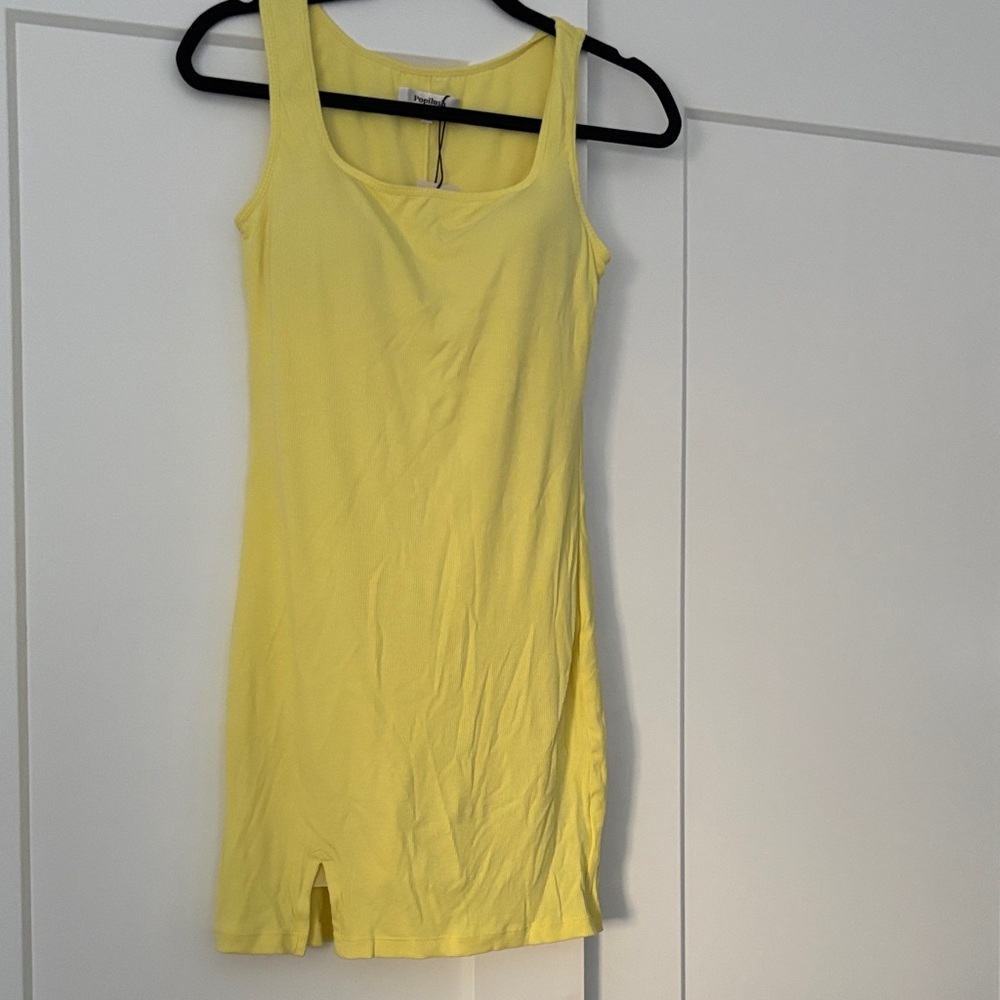 Popilush Mini Yellow Tank Dress